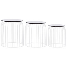 vidaXL 3x Coffee Tables White Tea Couch Accent Side End Living Room Tables