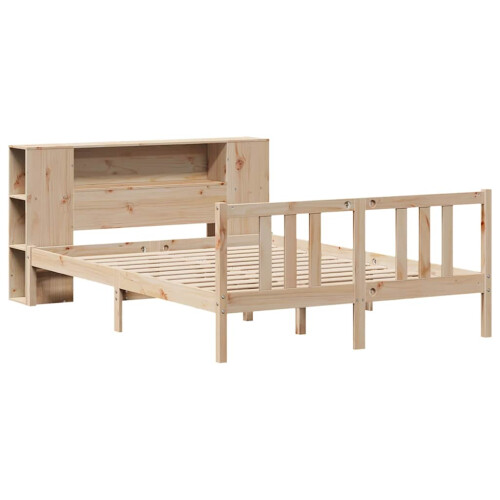 VidaXL vidaXL Bookcase Bed without Mattress Home Bed Base 135x190cm Solid Wood Pine 2