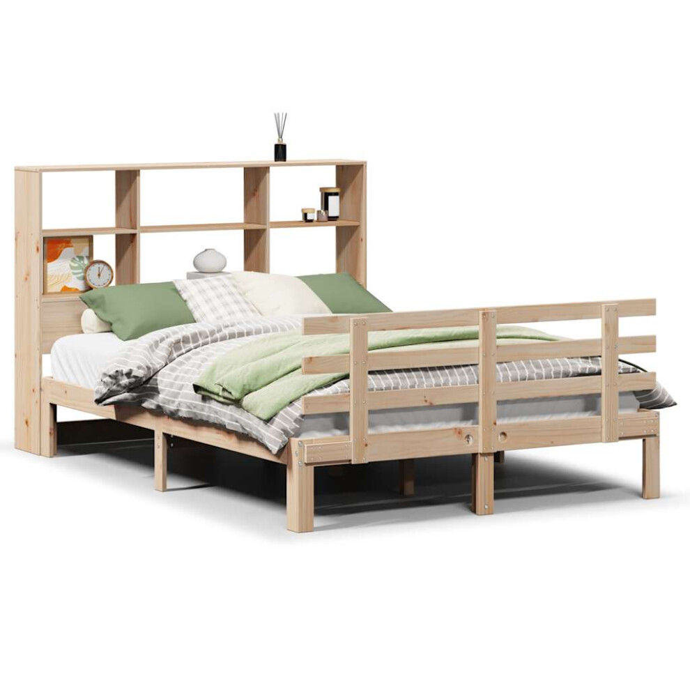 Vidaxl Bookcase Bed Without Mattress 120X190 Cm Double Solid Wood Pine Small