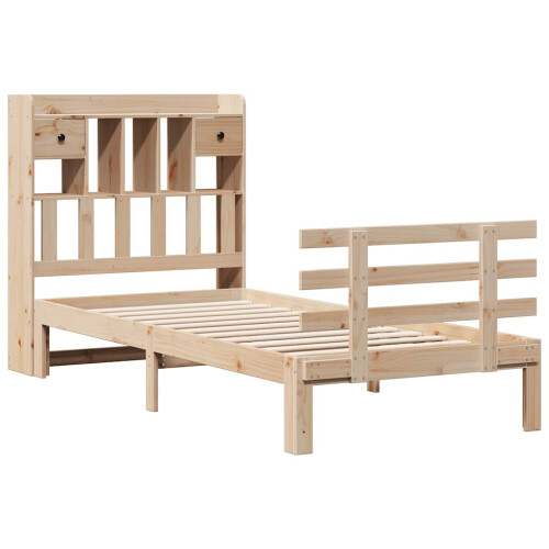 VidaXL vidaXL Bookcase Bed without Mattress 75x190 cm Small Single Solid Wood Pine 2
