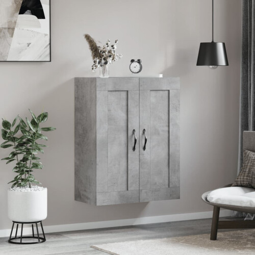 VidaXL vidaXL Wall Mounted Cabinet Bathroom Cabinet Concrete Grey Engineered Wood 2