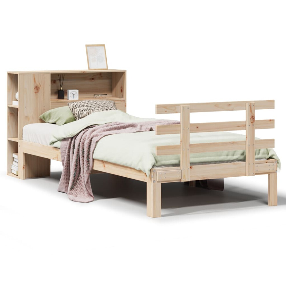 Vidaxl Bookcase Bed Without Mattress 75X190 Cm Small Single Solid Wood Pine