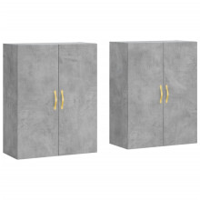 vidaXL Wall Mounted Cabinets Bathroom Cupboard Cabinet 2 pcs Concrete Grey