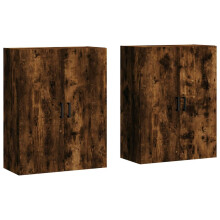 vidaXL Wall Mounted Cabinets Bathroom Cupboard Side Cabinet 2 pcs Smoked Oak