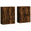 VidaXL vidaXL Wall Mounted Cabinets Bathroom Cupboard Side Cabinet 2 pcs Smoked Oak 1