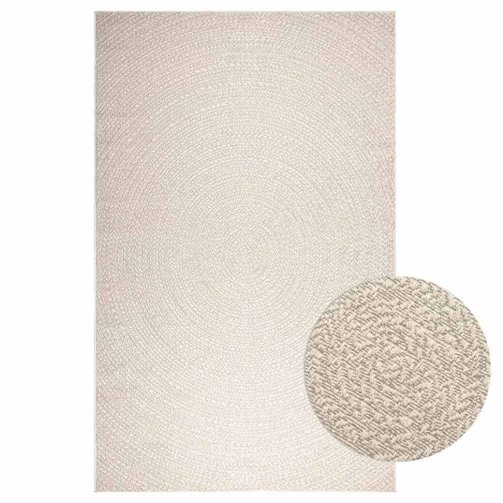 vidaXL Rug ZIZUR Cream 200x290 cm Jute Look Indoor and Outdoor carpet door mat
