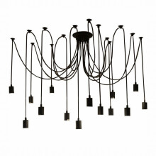 200CM Klassische Edison Pendelleuchte Diy Verstellbare Deckenleuchte E27 Retro Kronleuchter Für Esszimmer Schlafzimmer Hotel 14 Köpfe Schwarz