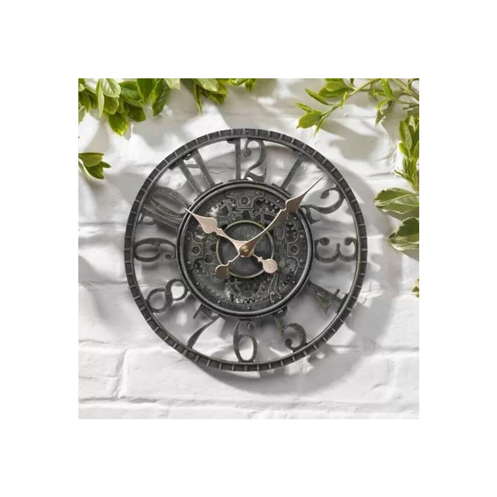 Marco Paul Large Outdoor Wall Clock 12" Outside Waterproof Garden Clock Quartz Battery Operated Clocks Retro Home Kitchen Living Room Decor Clocks