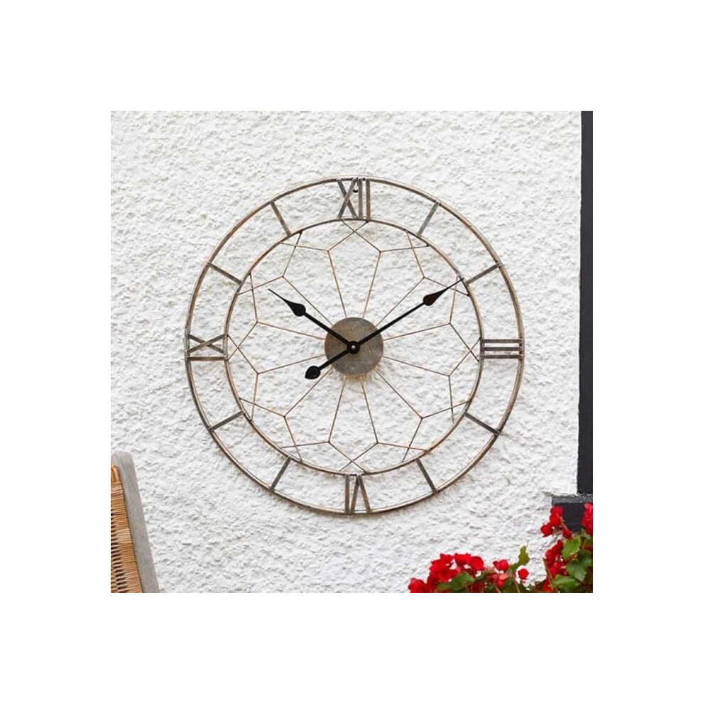Garden Mile 60cm Roman Numerals Skelton Clock Indoor/Outdoors Large