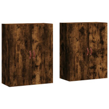 vidaXL Wall Mounted Cabinets Bathroom Cabinet Wall Cupboard 2 pcs Smoked Oak