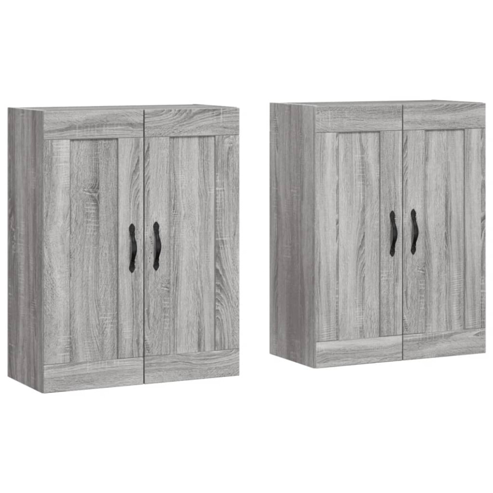 Vidaxl Wall Mounted Cabinets Side Cabinet 2 Pcs Grey Sonoma Engineered Wood