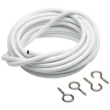 Dunnet Tools White Net Curtain Wire and Hooks Set - 3M Curtain wire