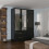 (Black, 116cm) 3 Door High Gloss Wardrobe 2