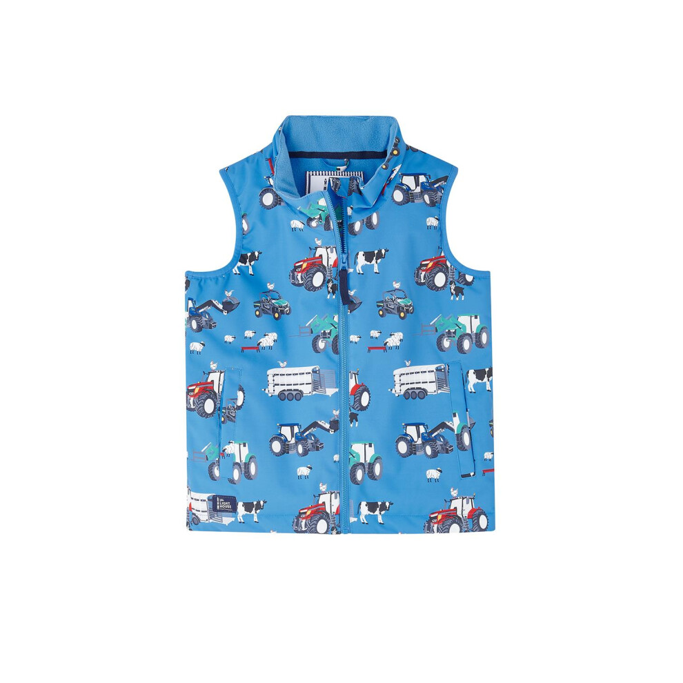 Lighthouse (1-2 Yrs, Blue Farm Print) Alex Kids Printed Gilet