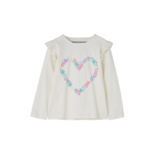 (4-5 Yrs, Floral Heart Print) Causeway Kids Long Sleeved Top
