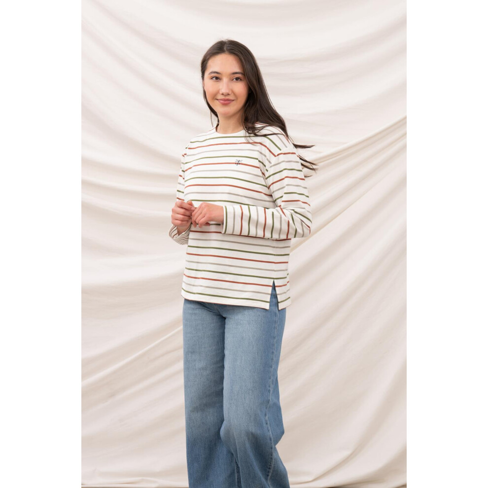 Lighthouse Women's (Uk, Sea Kelp Rust Stripe) Causeway Breton Top Size 10