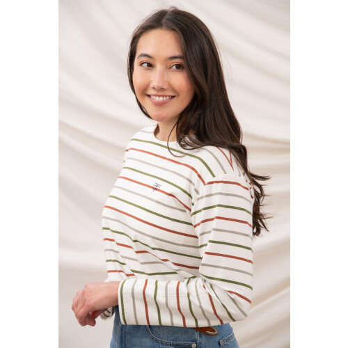 LightHouse (UK 18, Sea Kelp Rust Stripe) Causeway Womens Breton Top 1