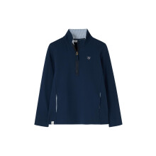 (UK 14, Navy) LightHouse Womens Shore Sweatshirt - Ladies Warm Half Zip Cotton Top