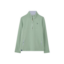 (UK 16, Sage) LightHouse Womens Shore Sweatshirt - Ladies Warm Half Zip Cotton Top