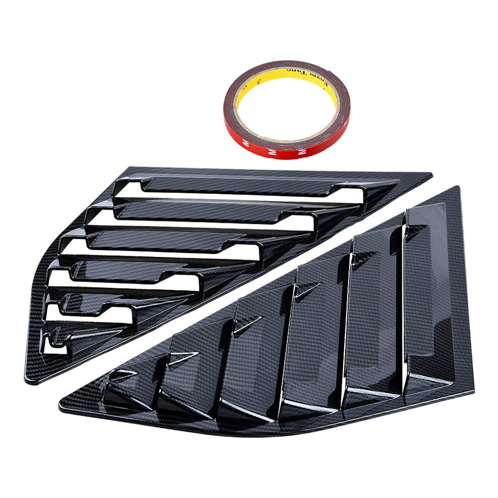 Amopacorp 2X Carbon Fiber Quarter Window Louvers Scoop Compatible With Ford Focus St Rs Mk3 20122018 Hatchback 689788456836