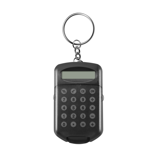 Calculadora Eletrônica Mini de 8 Dígitos com Carcaça de Plástico Cinza e Chaveiro 1