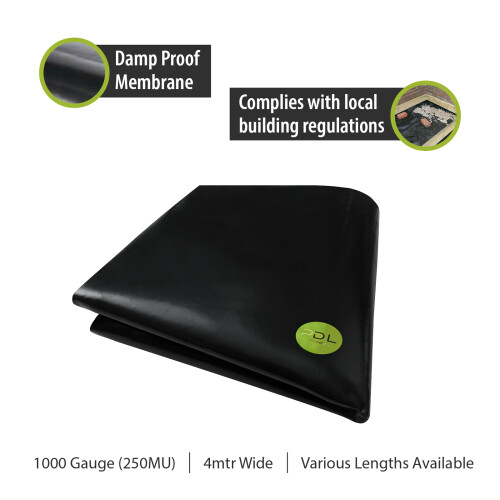 (6m) Pegdev Black Polythene Plastic Sheeting 1000G 1