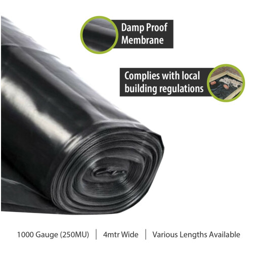 (6m) Pegdev Black Polythene Plastic Sheeting 1000G 2