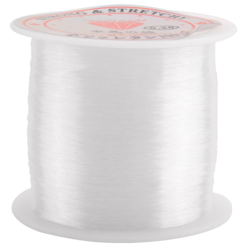 0,2 mm diameter heldere nylon vislijn, spoel en kralenkoord