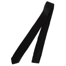 Svart polyester slips, smal, 57 tommer, for menn
