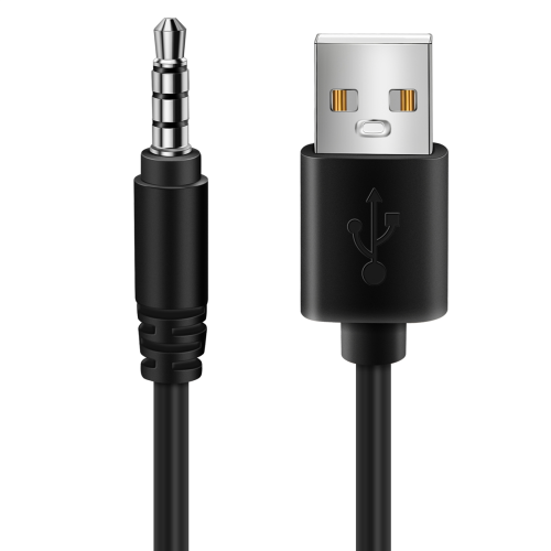 3,5-mm AUX-Klinkenstecker auf USB 2.0 Typ-A Lade-Kabel-Adapter für Auto MP3 1