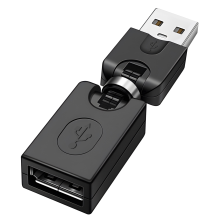 Schwarzer USB 2.0 Männlich zu Weiblich Verlängerungsadapter mit 360-Drehung