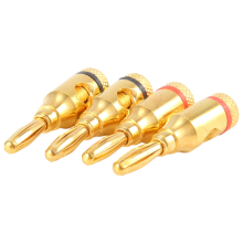 4 x 4 mm bananenstekkers voor luidsprekerkabels / verguld