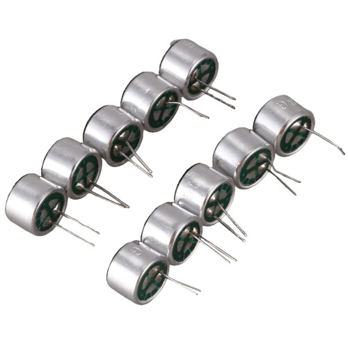 10 pezzi capsula condensatore elettrete per microfono, 9,7 mm  7 mm, 2 pin