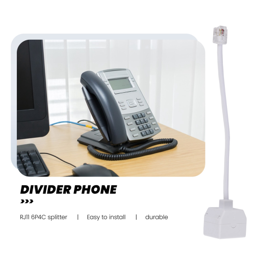Divisor telefónico RJ11 6P4C de 1 a 2 hembras - blanco 2