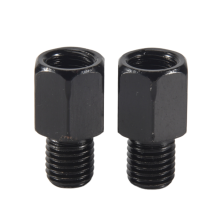 2 BUCĂȚI ADAPTOARE PENTRU OGLINDA MOTOCICLETĂ, CONVERTESC DE LA 8MM LA 10MM ÎN SENSUL ACELOR DE CEAS, NEGRU
