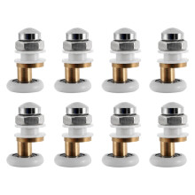 8-pack 20 mm duschdörrsrullor för glasdörrar i badrummet – skjutbara, ultratysta