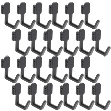 24 buc. cârlige pentru tablă perforată, formă J, accesorii pentru organizarea uneltelor, negru