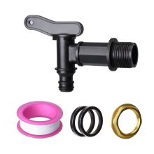 Robinet de cuve d’eau de pluie 3/4 po, plastique à emboîtement rapide, remplacement du filetage avec écrou en laiton
