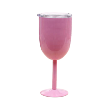 Vinglas i rostfritt stål, dubbelväggat glas, färg Rosa, stor kapacitet, tumbler, tålig kopp