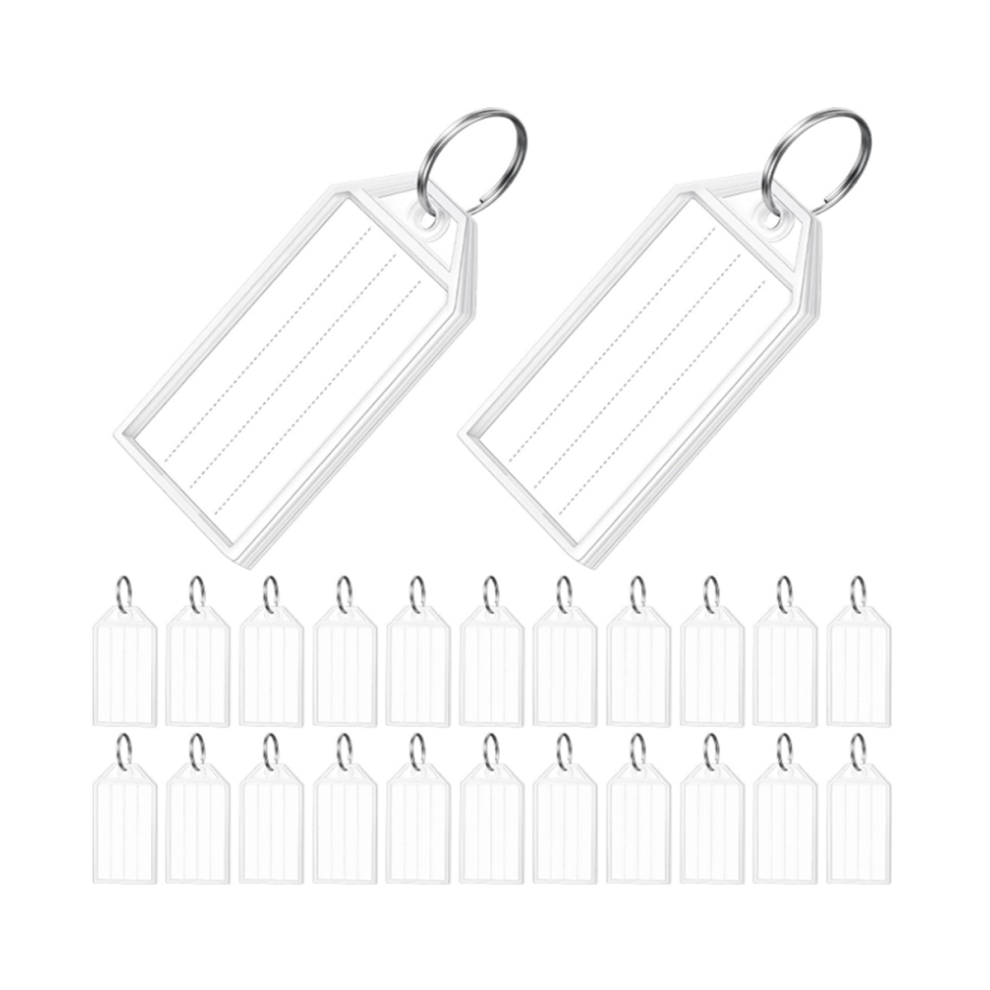 Etichette Per Chiavi Da 100 Pezzi Nel Plastica 2 Pollici Con Carta Bianca Rigata, Copertine Trasparenti E Identificatori Di Articoli 4853518186065