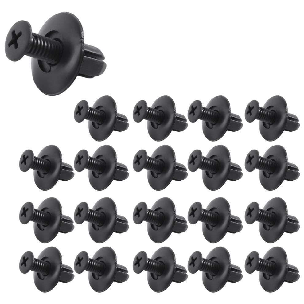 20 Pcs 8Mm Trou Push En Expanding Vis Panneau Clips Plastique Rivet Noir 4853518194602