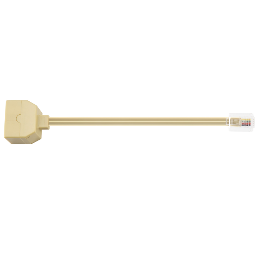 Rj11 6P4c Clavija 2X Enchufe Conexion M / F Seccionador Cable De Adaptador Telefono Beige 4853518193285