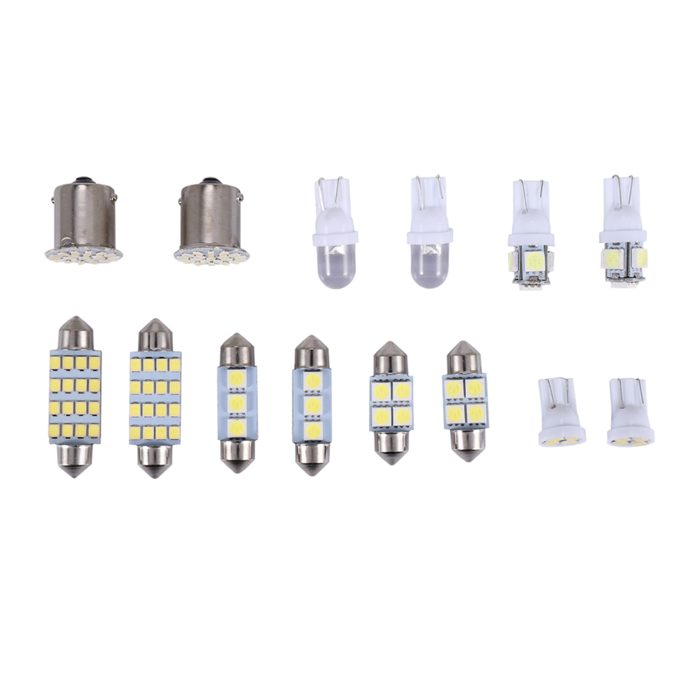 14X Blanc Led Intã©Rieur De Voiture Lumiã¨Re Dã´Me Coffre Carte Ampoules Lampe Plaque D'immatriculation 4853518198884