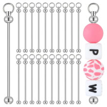 20 PièCes Porte-CléS PerléS ChaîNes de Barre en MéTal pour la Fabrication Accessoires Tige les Projets Bricolage Ornements Pendentif