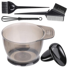 5 PièCes SéRies Outil de Teinture des Cheveux Professionnel, Adapté au Peigne Brosse Salon et à , Bol Coloration, MéLangeur Noir