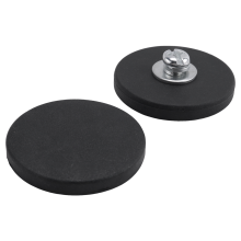 Lot de 8 Aimants CaoutchoutéS Base Aimant NéOdyme avec RevêTement Caoutchouc Ø 43Mm Anti-Rayures M6 Filetage Mâle Noir