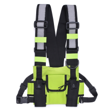 Walkie Talkie Borsa Petto Doppia Radio Riflettente Pettorina Porta Imbracatura Gilet Rig Confezione Frontale B