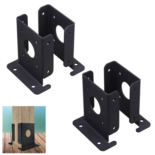 4Pcs Adjustable Wood Fence Pergola Post Base Brackets Kit Heavy Duty Anchor for Deck Railing Mailbox 2