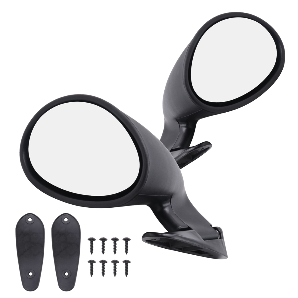 Espejo Retro Clã¡Sico De Ala Lateral Puerta Retrovisor Mate Para Automã³Vil Accesorios Coche Estilo Negro L + R 4853518142658