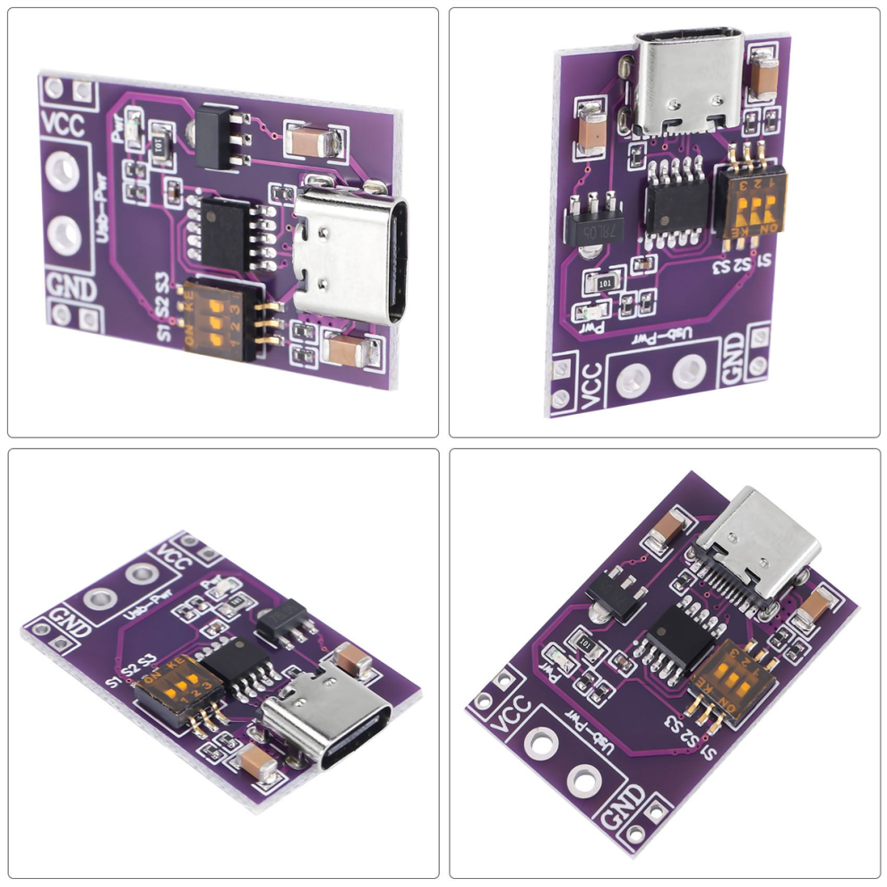 Type-C Qc Afc Pd2.0 Pd3.0 Una Dc Spoof Detector De Disparador Carga Rã¡Pida Mã³Dulo Placa Cambio Fuente Alimentaciã³N Portã¡Til Usb-Pd 4853518140463